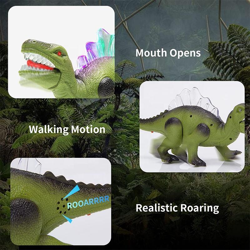 Electric Dinosaur Toy, Realistic Roaring Dinosaur with Walking Motion and LED Lights, Educational and Fun Toy for Kids