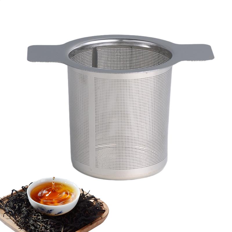 Teinfuser i rostfritt stål Högkvalitativ Kaffe Te Sil Nät Dubbelörat Nät Läckagesäkert Te Nät Te Filter Te Tillbehör