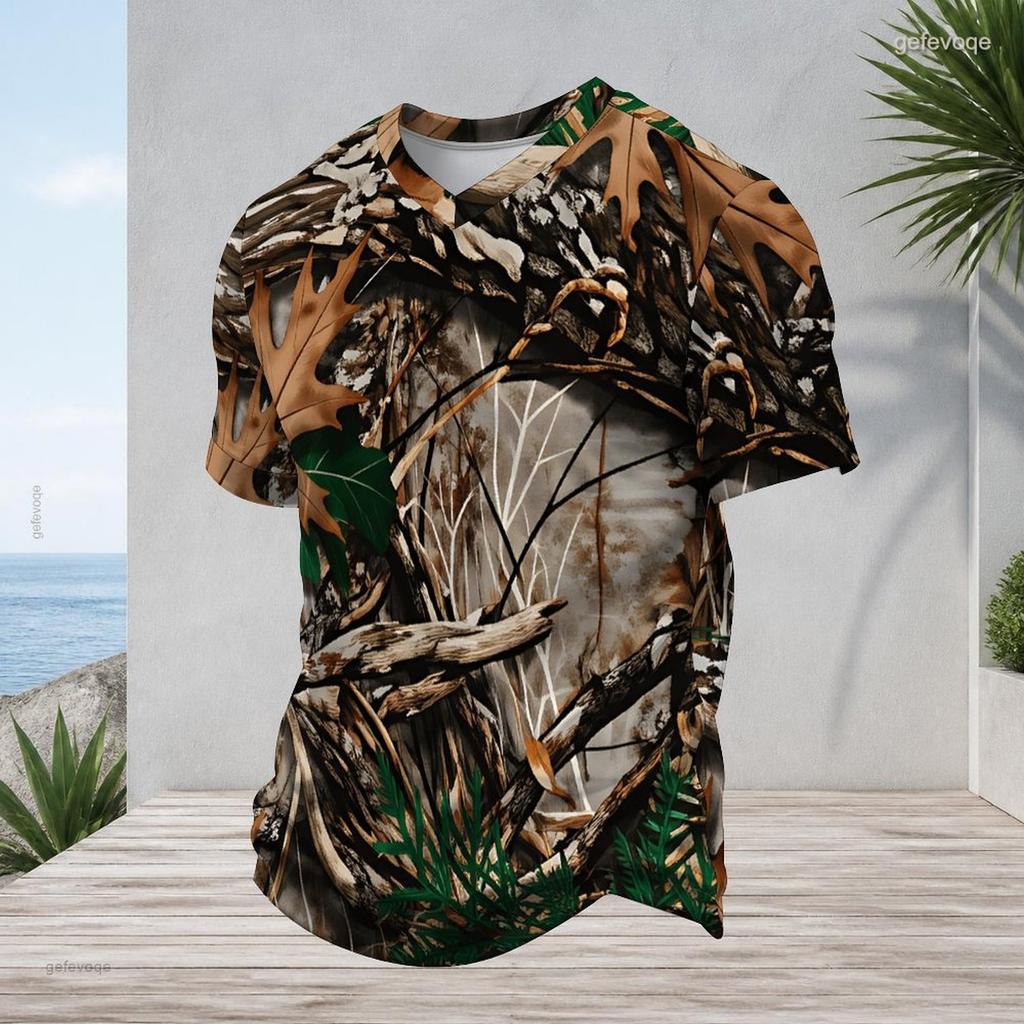 Men s Plus Size V Neck Short Sleeve White T Shirt Black Polka Dot Printed Pullover Straight Hem