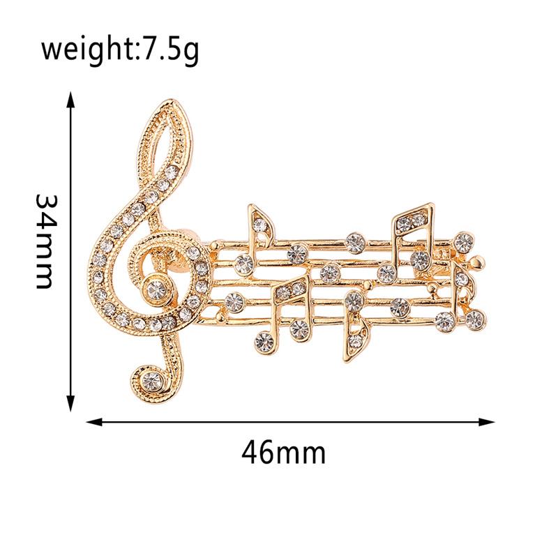 Fashion Exquisite Music Note Style Brooch Gold Silve Color Crystal Brooches For Women Musician Gift Concert Routine Jewelry