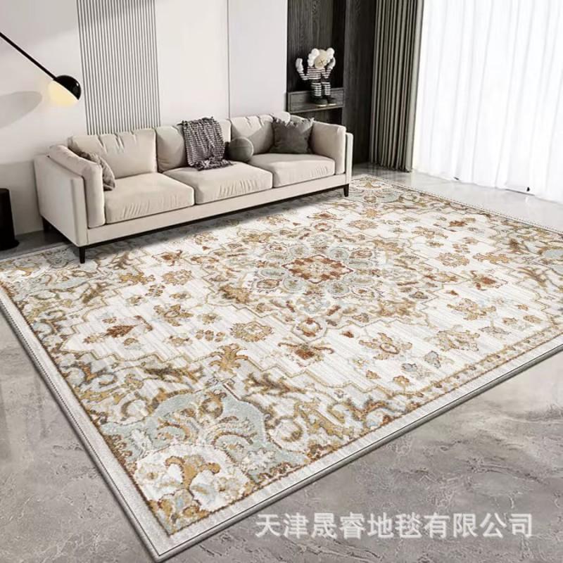 Modern Geometric Area Rug Living Room Bedroom Non-Slip Washable Soft Faux Wool Carpet Square