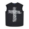 Tendência americana design original corte solto oversized colete sem mangas com buraco masculino verão esportes fitness camisa