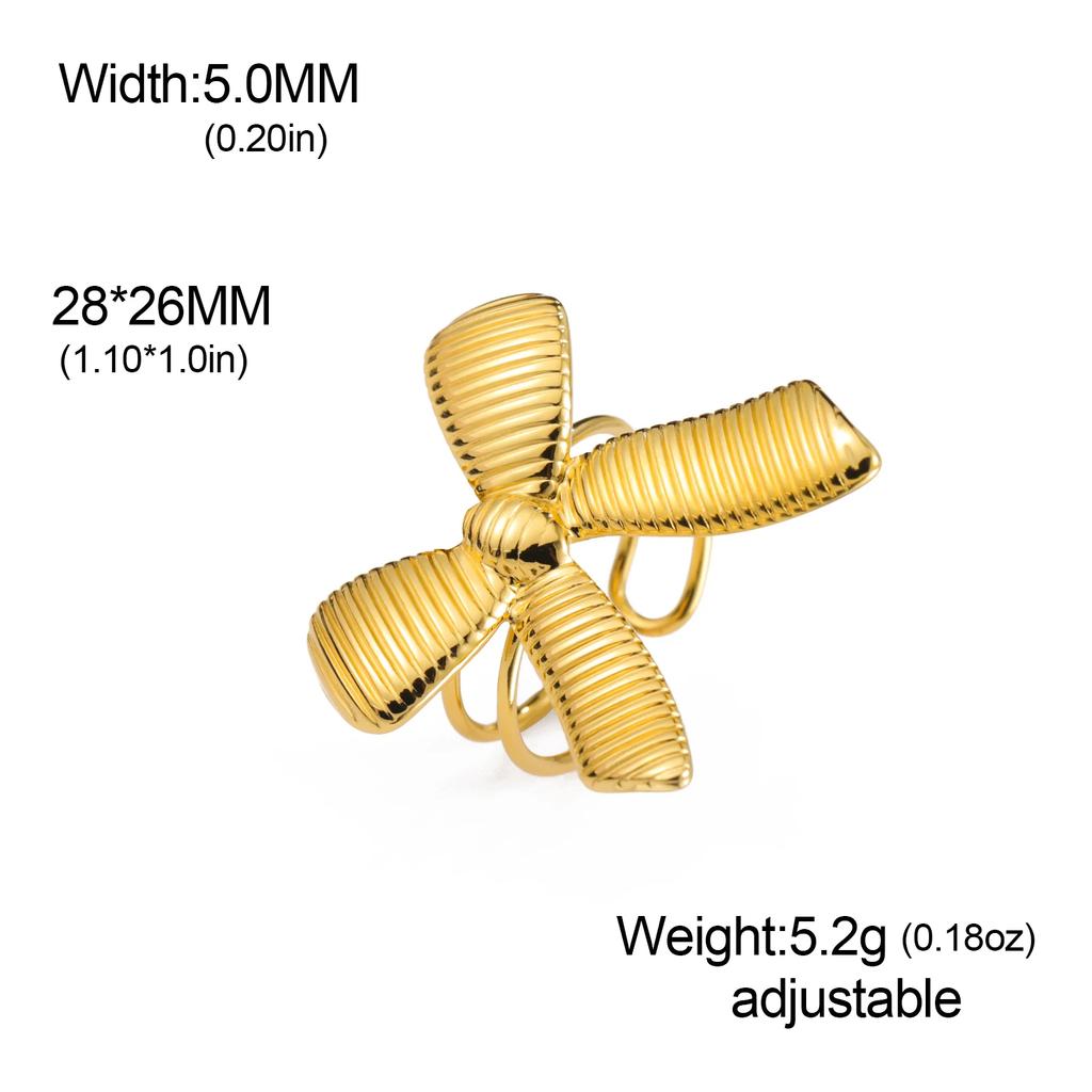 Cazador Cute Bowknot Rings Trend 2026 Stainless Steel Jewelry Adjustable Rings for Women Party Wedding Brithday Gifts New