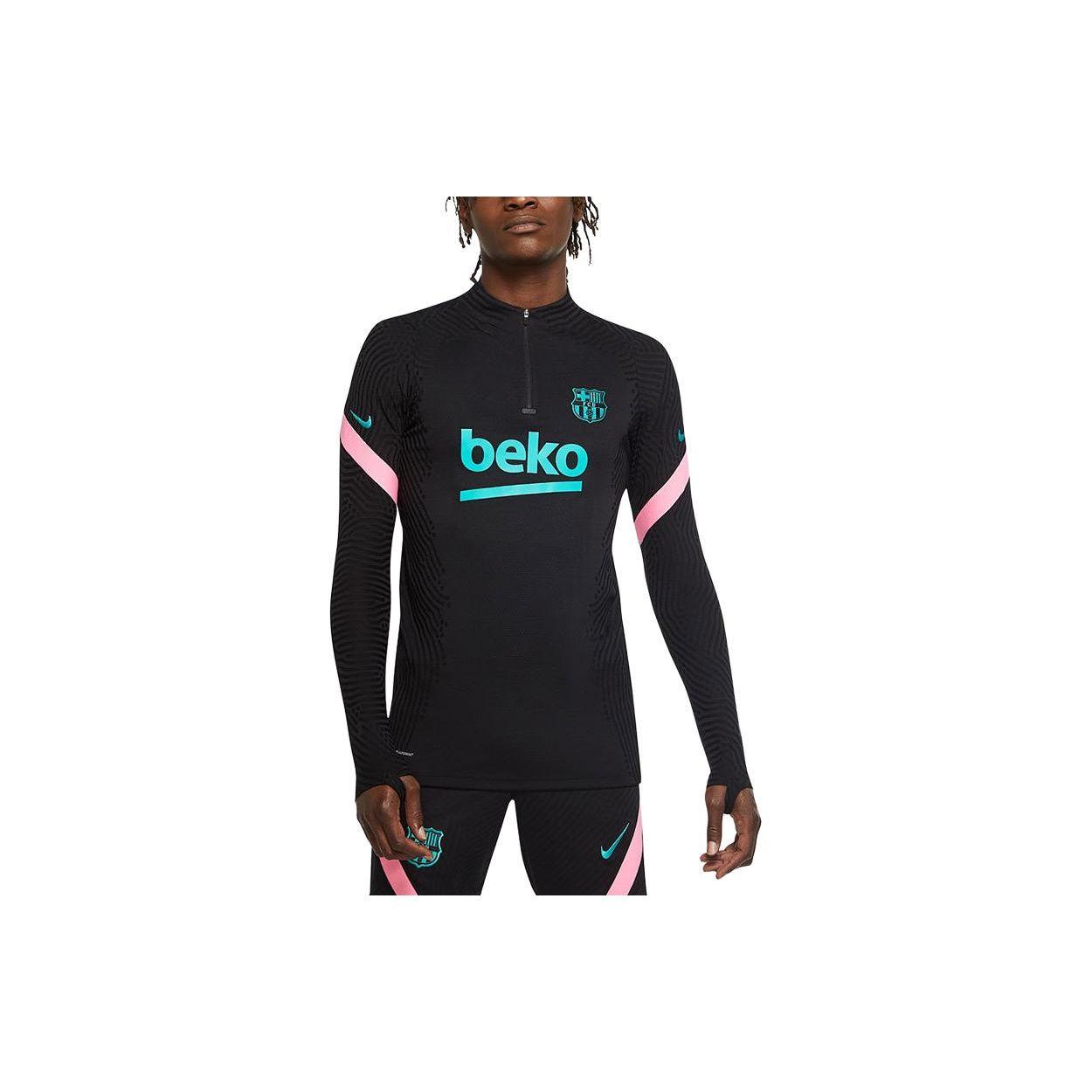 

Nike Барселона Колорблок Принт Букв Тренировочная Футболка с Длинным Рукавом Мужские топы Черный CK9418-011 M