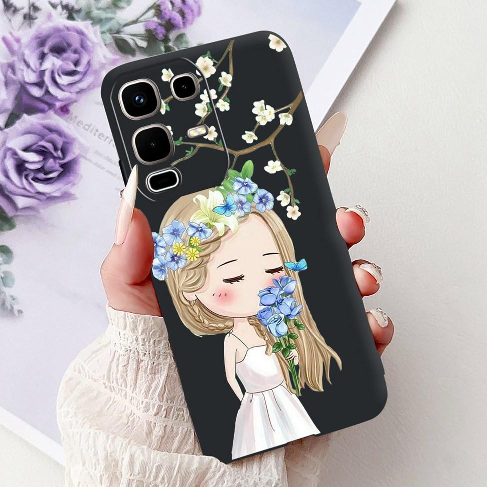 Per Infinix Note 50s X6870 Cover Posteriore Per Infinix Note 50s 5G Custodia Silicone Moda Lusso Fiori Gatto Carino Dipinto Divertente Paraurti