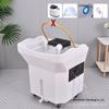 Portable Shampoo Basin with No Plumbing, Water Circulation, Constant Temperature, Top & Bottom Inlet for Salon Head Therapy