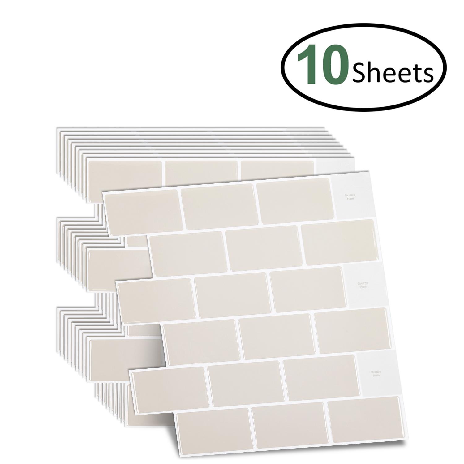 

10 Sheets Pink Wall Stickers 3d Brick Baterproof Wallpaper Bathroom Kitchen Backsplash Wall Tiles for Home Decoration 10 Pieces
