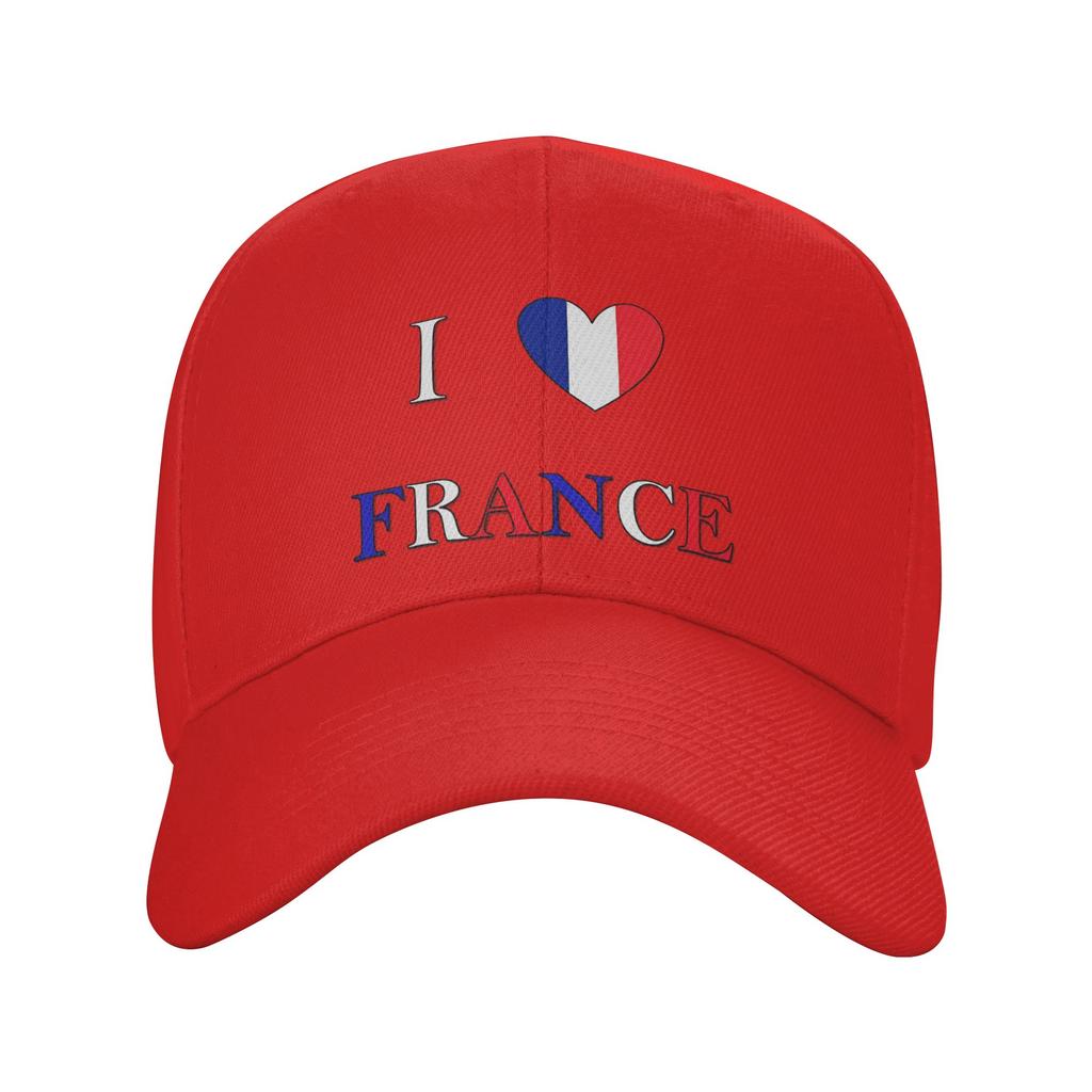 Ich liebe Frankreich Lässige Baseballkappe Sommer Trucker-Kappe Verstellbar Outdoor-Sport Snapback-Kappe Unisex Unisex Baseballkappen