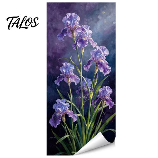 Realistic Flower Print Bin Art Floral Trash Can Stickers, Waterproof Self‑Adhesive Decals, Vintage Pattern Decor Weather Resistant Mailbox Adhesive