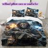 Soldaten Totenkopf Muster Bettwäsche Steppdecke Set Bettbezug Kissenbezug Heimdekoration Geburtstagsgeschenk (1 Bettbezug + 2 Kissenbezüge, ohne Füllung)