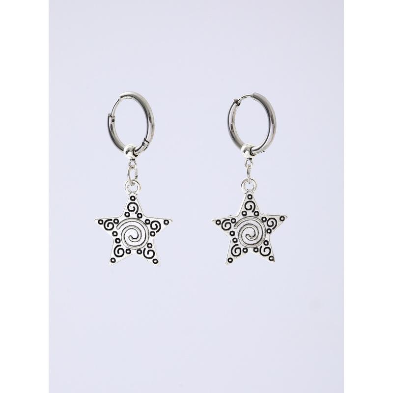 Stainless Steel Five-Pointed Star Earrings