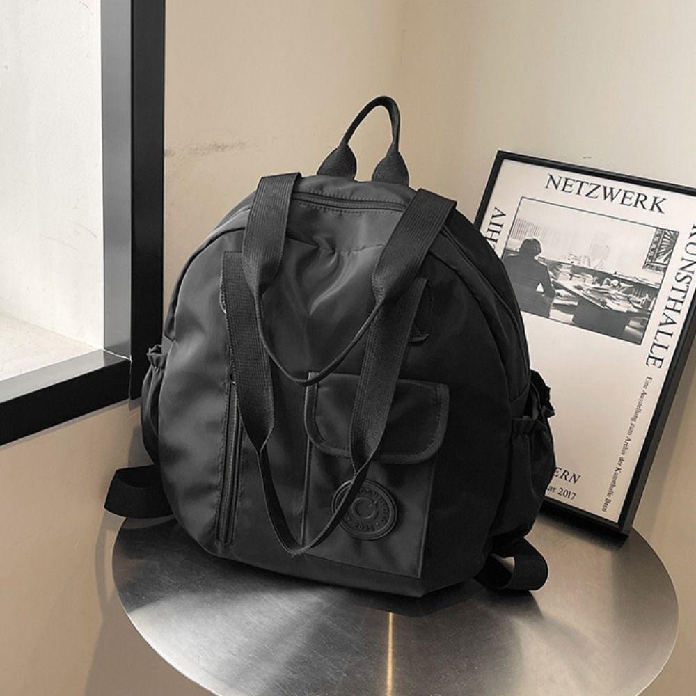 Large Capacity Swimming Nylon Backpack Korean Style Fitness Bag Round Shape Shoulder Bag  Girls