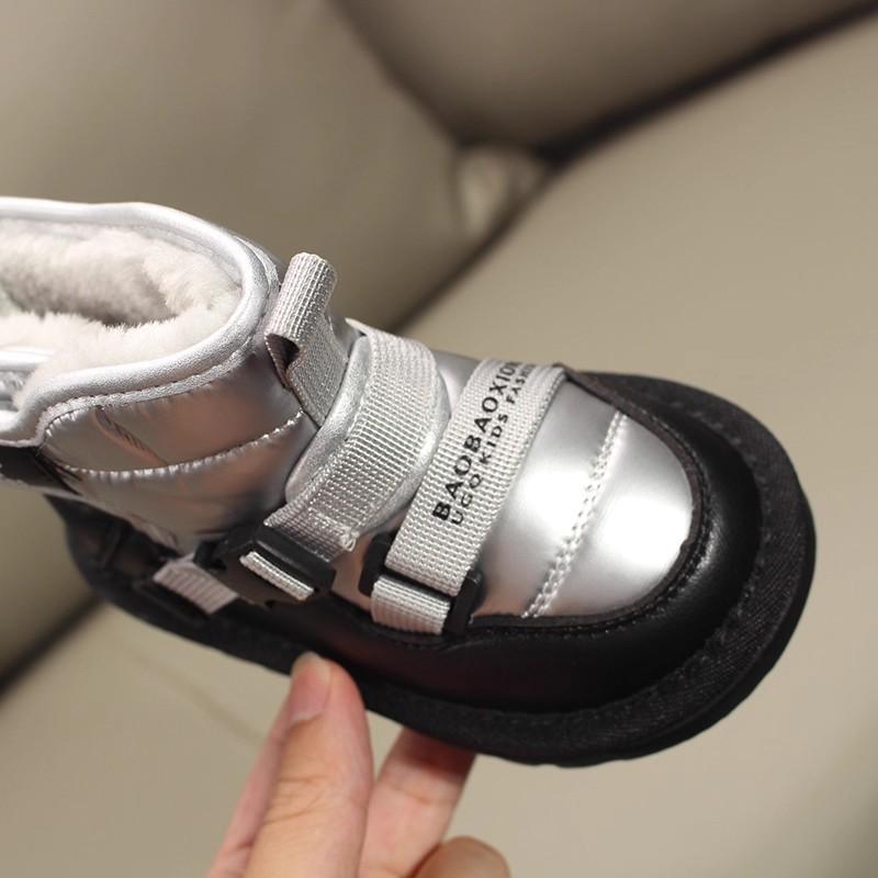 2025 Winter Children's Snow Boots Boys' Large Cotton Shoes Fleece Thickened Girls' Baby Northeast Cotton Boots Waterproof and Non-slip