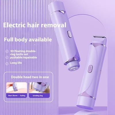 Kadın Elektrikli Tıraş Makinesi Çift Başlıklı LED Ekran USB Şarj Edilebilir IPX7 Su Geçirmez Taşınabilir Yüz Vücut Bikini Alanı Kol Bacak Kıl Alma Epilatör
