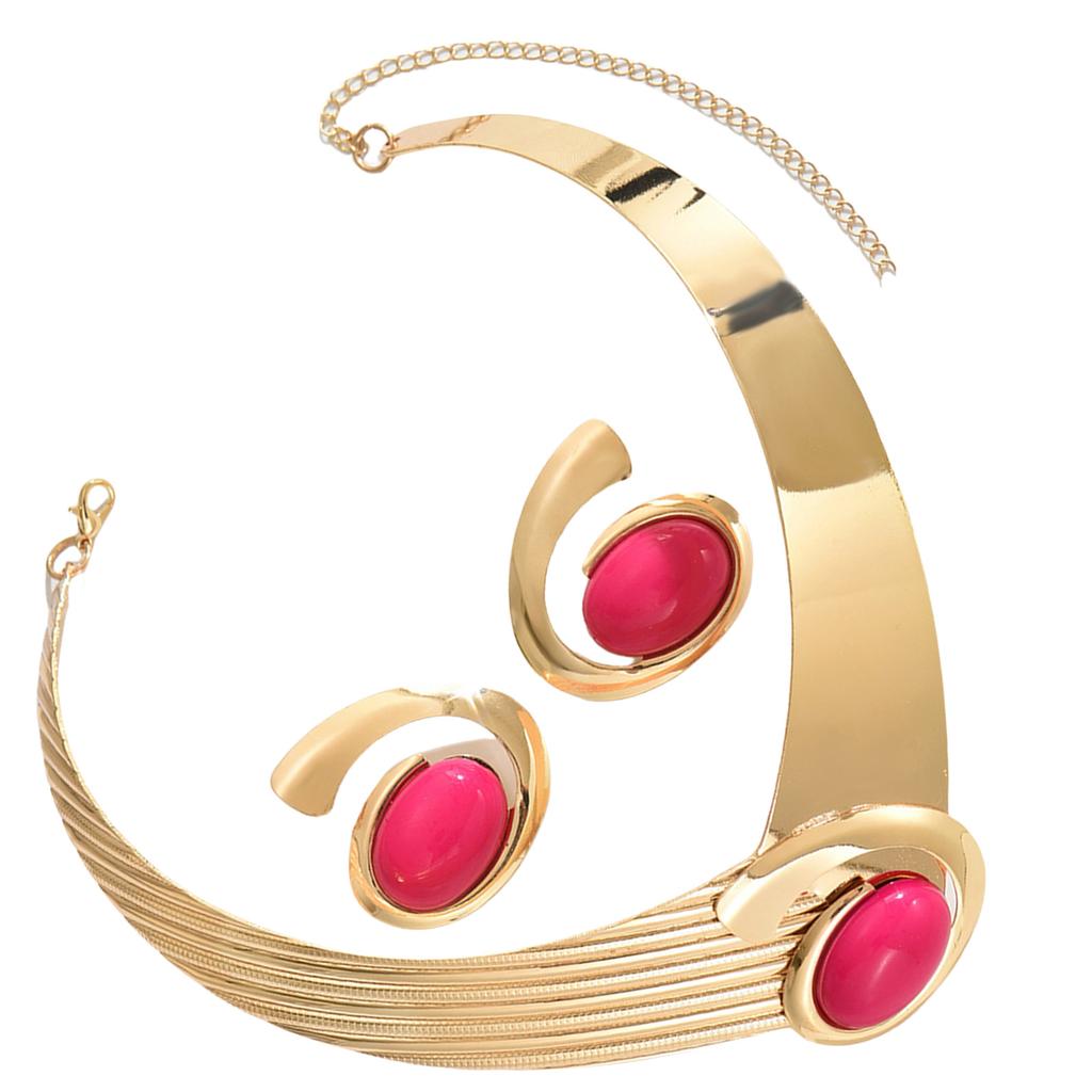 Geometric Necklace And Earrings Set Lightweight Alloy Jewelry Comfortable Accessory For Women Daily Wear Evening Event