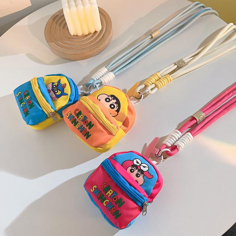 Crossbody Cartoon Crayon Shin-Chan Handyband Seil mit kleiner Geldbörse Niedliche Kopfhörertasche für iPhone für Samsung Huawei Xiaomi