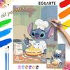Digital Oil Painting Art Kit Stitch Baking Chef Handmade Coloring Painting Home Decor