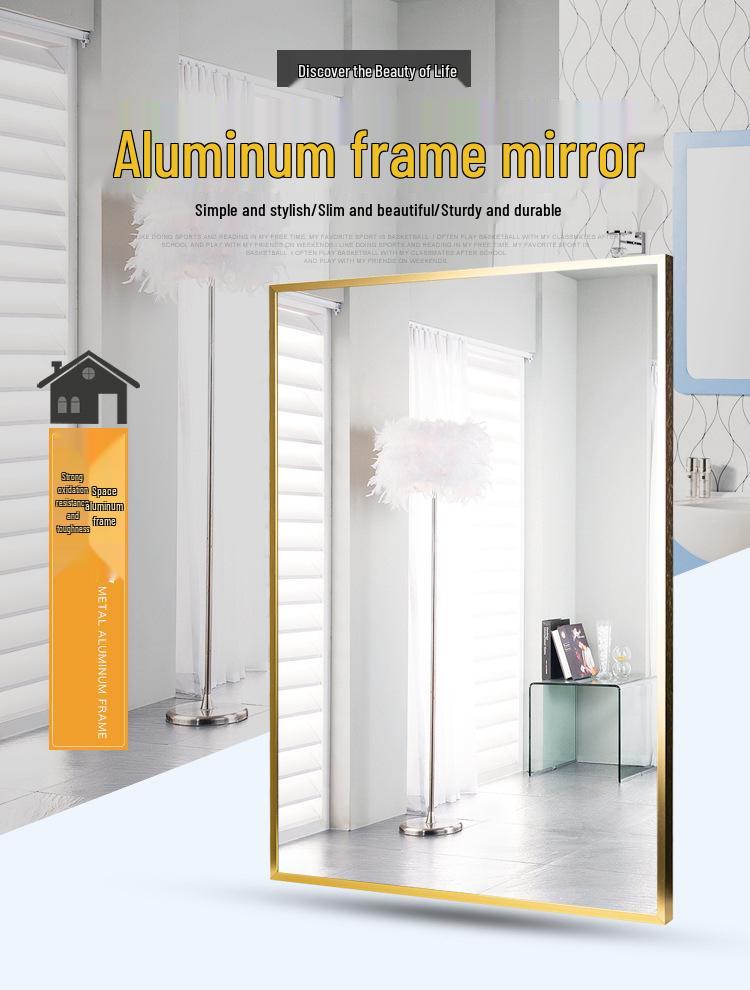 Frameless Aluminum Alloy Glass Bathroom Makeup Mirror