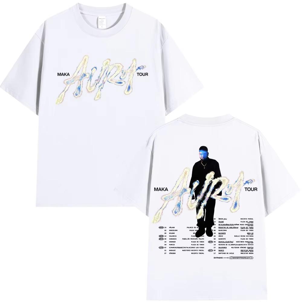 Rapper Maka 2025 Aura Tour Merch T-shirt Men Women Fashion Vintage T-shirts Casual Cotton O-Neck Short Sleeve T Shirt Streetwear