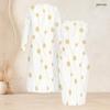 Women Plus Size Two Piece Dress Set Long Sleeve Open Front Cardigan Sleeveless Printed Bodycon Dress