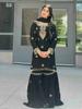 Black Salwar Kameez Sharara Set Indian Women Party Wear Pakistani Salwar Suit Dress