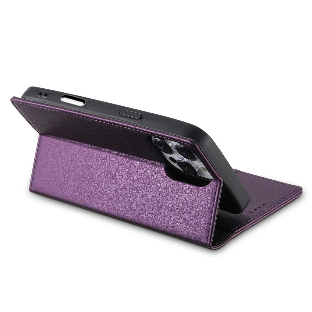 N.BEKUS P3 For iPhone 16 Pro Case RFID Blocking Wallet Stand PU Leather Flip Phone Cover