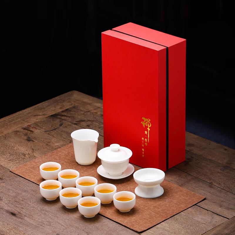 Ailan Huijia White Mutton Fat Jade Porcelain Kung Fu Tea Set Pure White