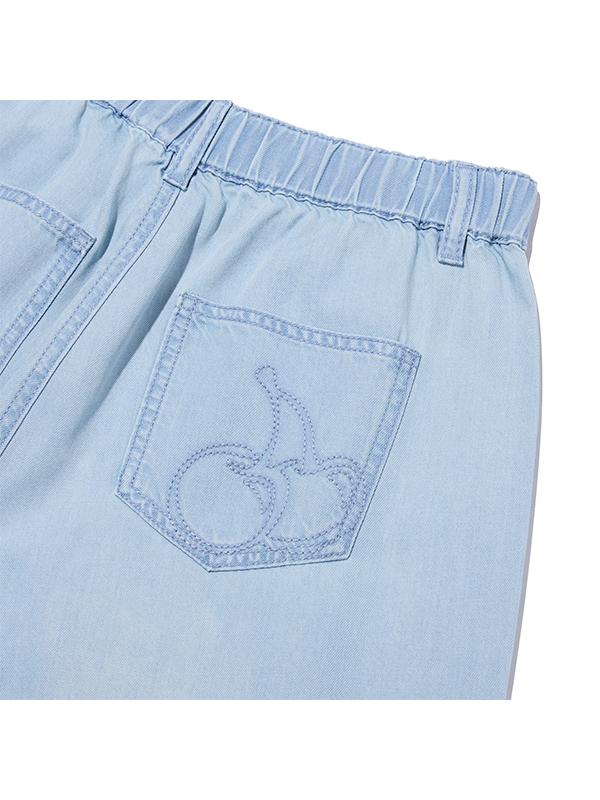 KIRSH Cool Wide Fit Elastic Waist Denim Pants [Light Blue]