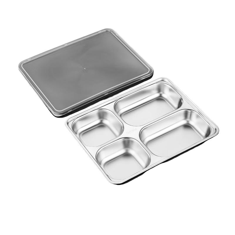304 Stainless Steel 4-Compartment Divided Tray