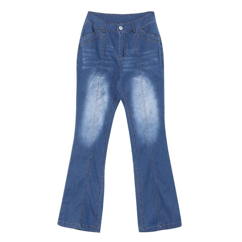Women's Retro Washed Low Waisted Flared Jeans 2025 New Fashion Casual Wide-leg Pants Female Sexy Denim Street Trousers Y2K Bottoms