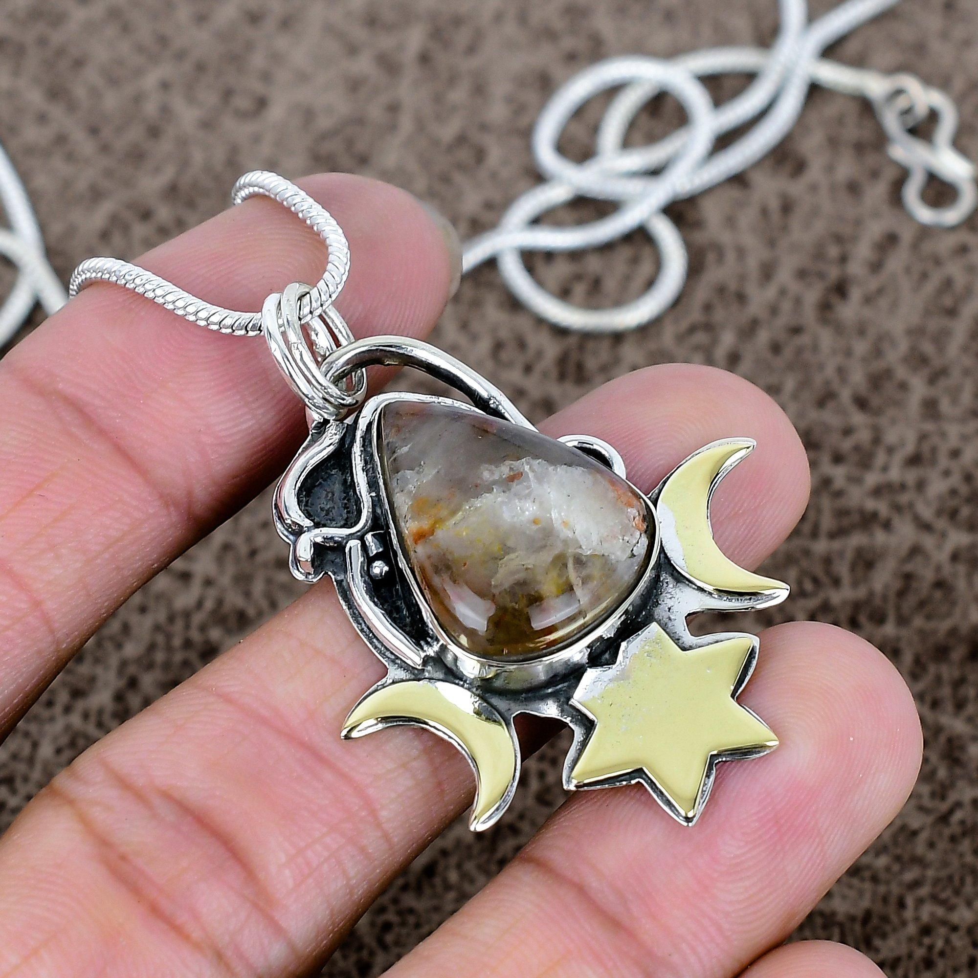 

Laguna Lace Agate Gemstone 925 Sterling Silver Jewelry Pendant 1.93 KKG-566