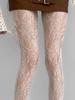 Damen Florale Spitze Strumpfhosen Sommer Netz Sexy Ausgeschnitten Dünn Und Atmungsaktiv Retro Punk Y2K Strumpfhosen Individuelle Fishnet Strümpfe