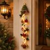 Decorazione Natalizia 2026 Festa Appendiabiti Luminoso Uncinetto Fatto a Mano Babbo Natale Ornamenti Albero di Natale Ornamento Campanella Decorazione Parete d'Ingresso Casa