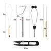 6pcs Fly Tying Tools Combo Kit Fly Tying Vise Bobbin Holder Threader Needle Whip Finisher Scissors