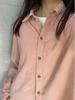 Women's Retro Corduroy Layering Shirt - Loose Fit, Casual Long-Sleeved Top