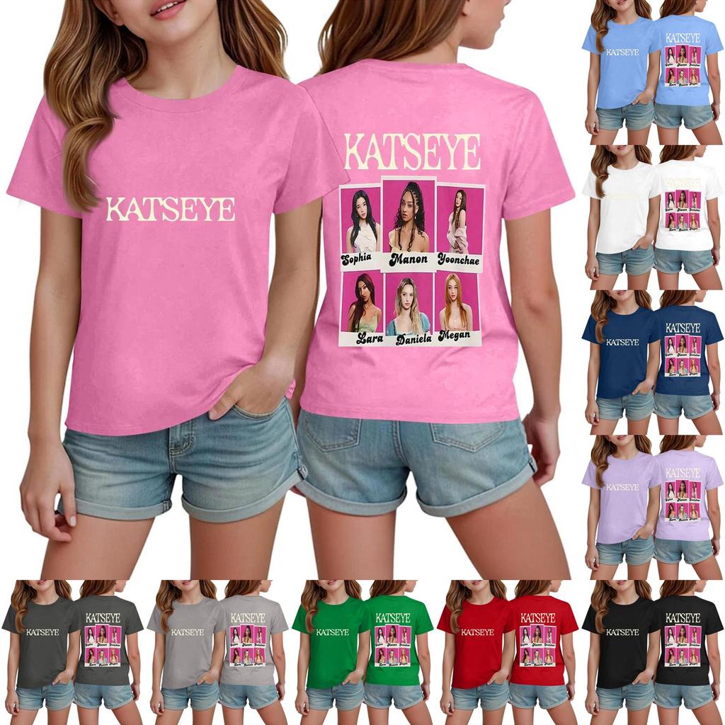 Korean Girl Group Kids Fashion Short Sleeve T-Shirt for Boys and Girls
