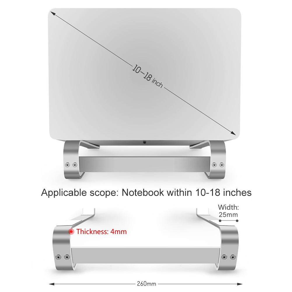 Adjustable Aluminum Alloy Laptop Riser Cooling Stand Portable Universal Notebook Support Holder Bracket for MacBook/Dell/HP