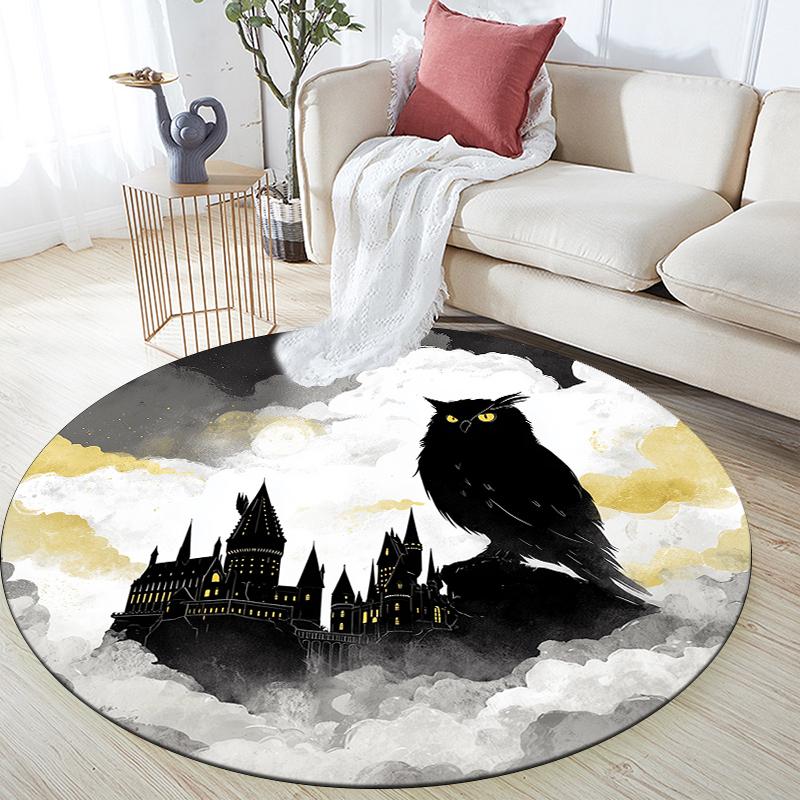 

Owl Theme pattern round rug,Carpet Rug for Living Room Bedroom Sofa Playroom Decor,Non-slip Floor Mat,Holiday Gifts and Birthday Gifts 80cmx80cm