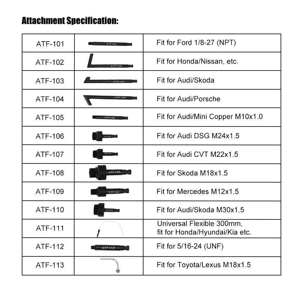 13PcsSet Oil Fill Adapter Transmission Fluid Oil Refilling Refill Connector Tool Kit