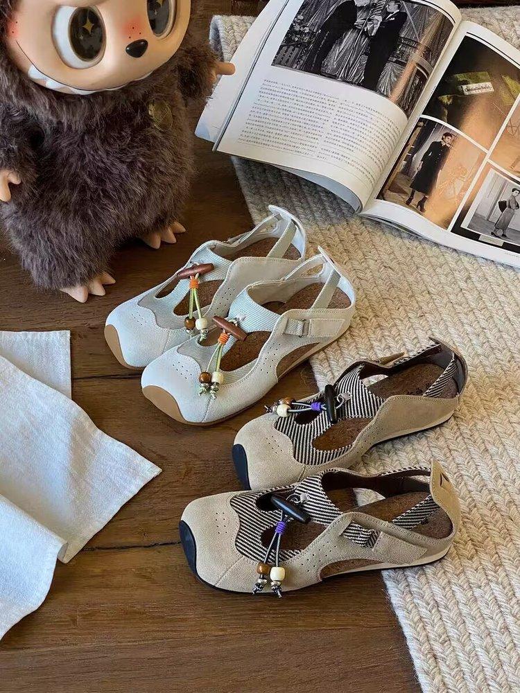 

2025 summer and autumn new versatile niche Mary Jane sandals women s ethnic style breathable ballet training shoes women 40