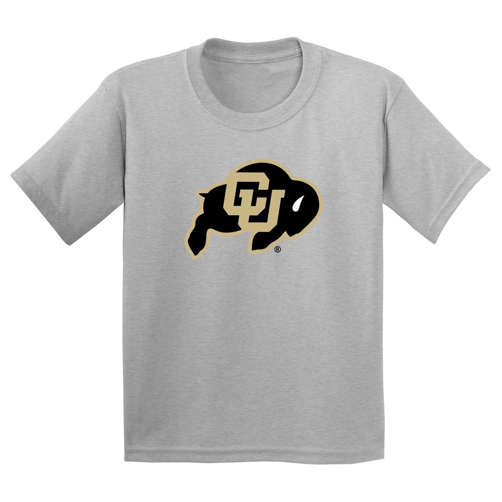 University of Colorado Buffaloes Primary Logo Youth T Shirt - Sport Grey 4XL