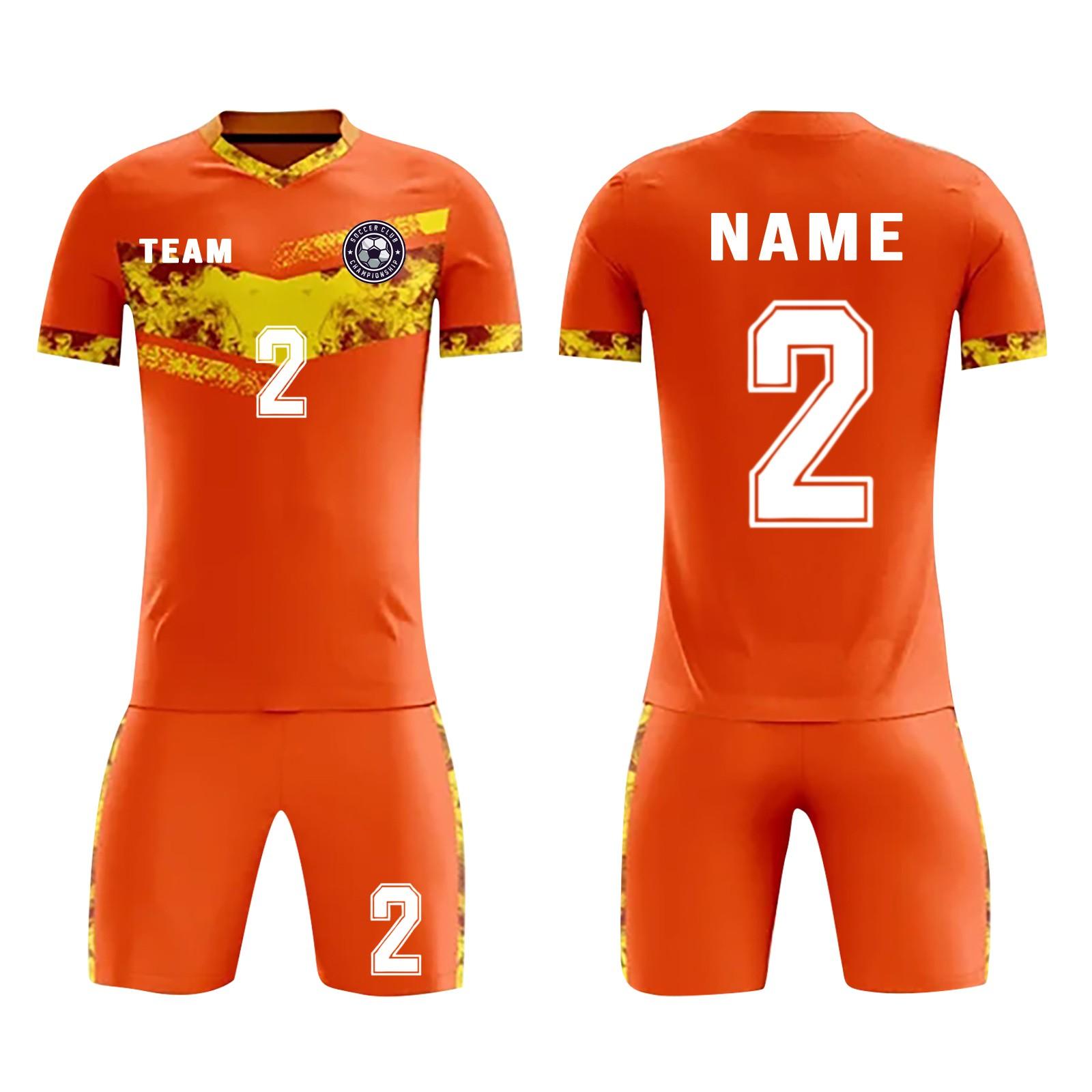 

Комплект персонализированных рубашек для мужчин и девочек с именем и номером, футбольные майки на заказ для мальчиков, тренировочный костюм XL шафрановый