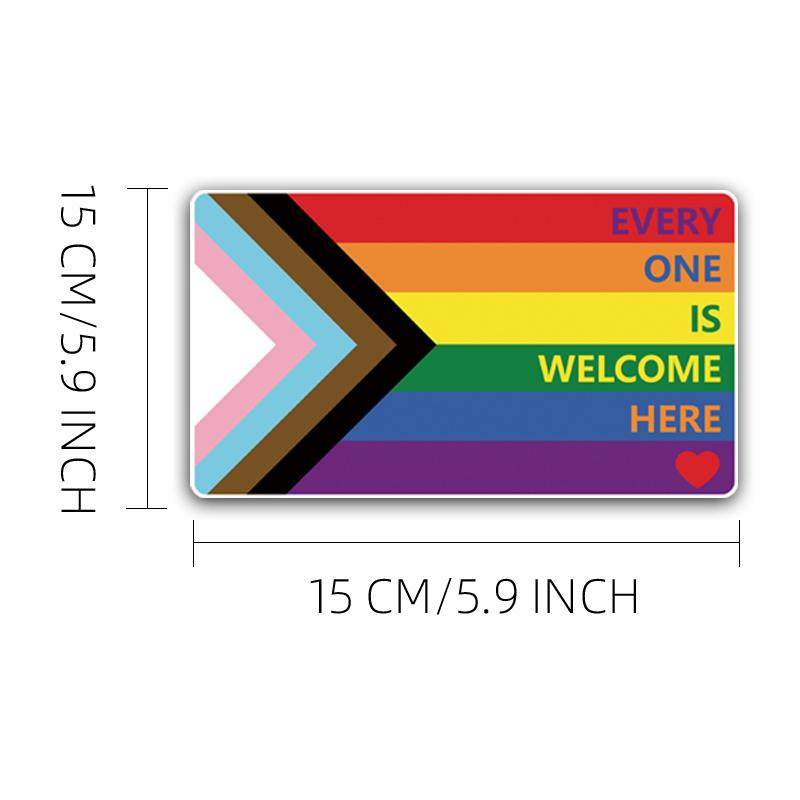Reflective car stickers Everyone is Welcome Here - Waterproof Vinyl Sticker LGBTQ Progress Pride Flag Decorative accessories