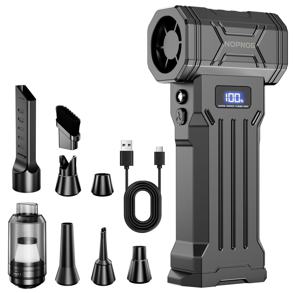 Turbo Blower Electric Air Duster Jet Fan Blow Snow Car Violent Fan Cleaning Blowing Tool With Outlet Nozzles 110000RPM Blow And Suction 2 In 1