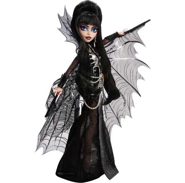 Mattel Monster High Doll Elvira Mistress of the Dark Collector Doll In a Black Faux Leather Dress and Silver Cape