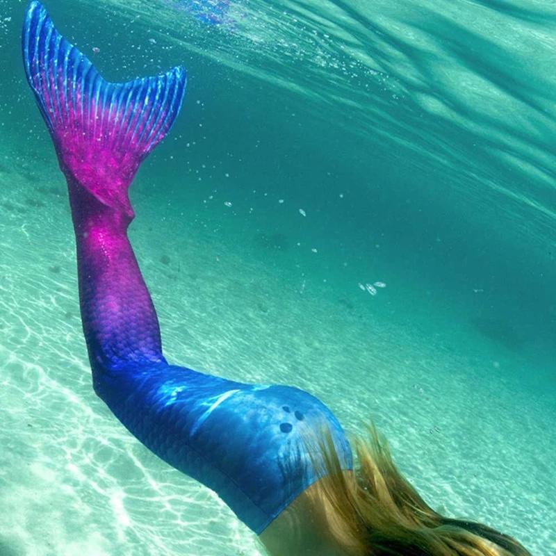 NEW Summer Kids Swimming Mermaid Tails Swimsuit For Girls Bathing Suit Beach Swimable Mermaid Costume Swimwear Halloween Costume