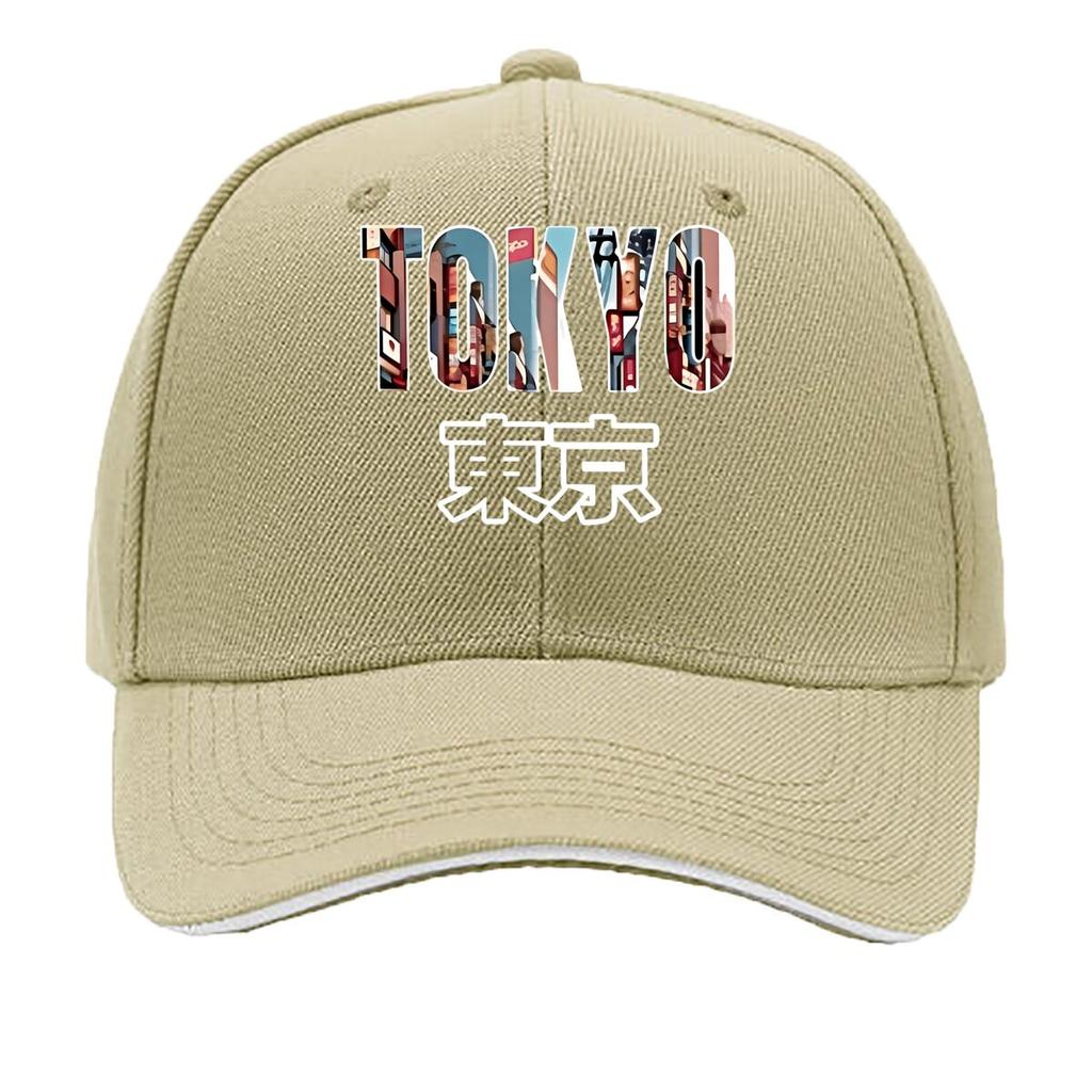 Unisex Tokyo Lettering Print Baseball Cap Text MachineWashable Outdoor Hat Suitable for Travel Sandwich Baseball Cap