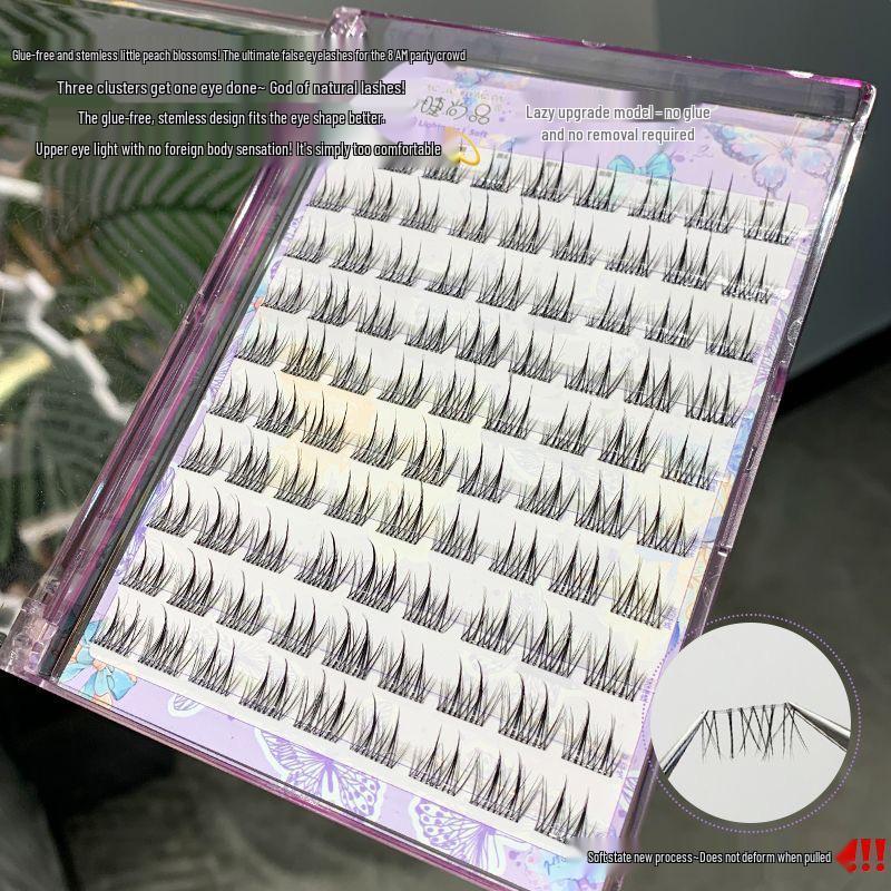 Mengjie Shangpin Stemless Natural Eyelashes - Glue-Free, Beginner-Friendly Clusters