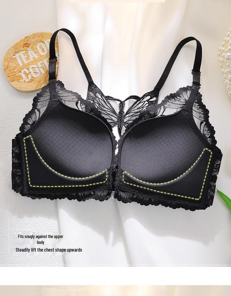 2026 Zodiac Wedding Red Lingerie Set: Butterfly Back Push-up Bra for Small Busts