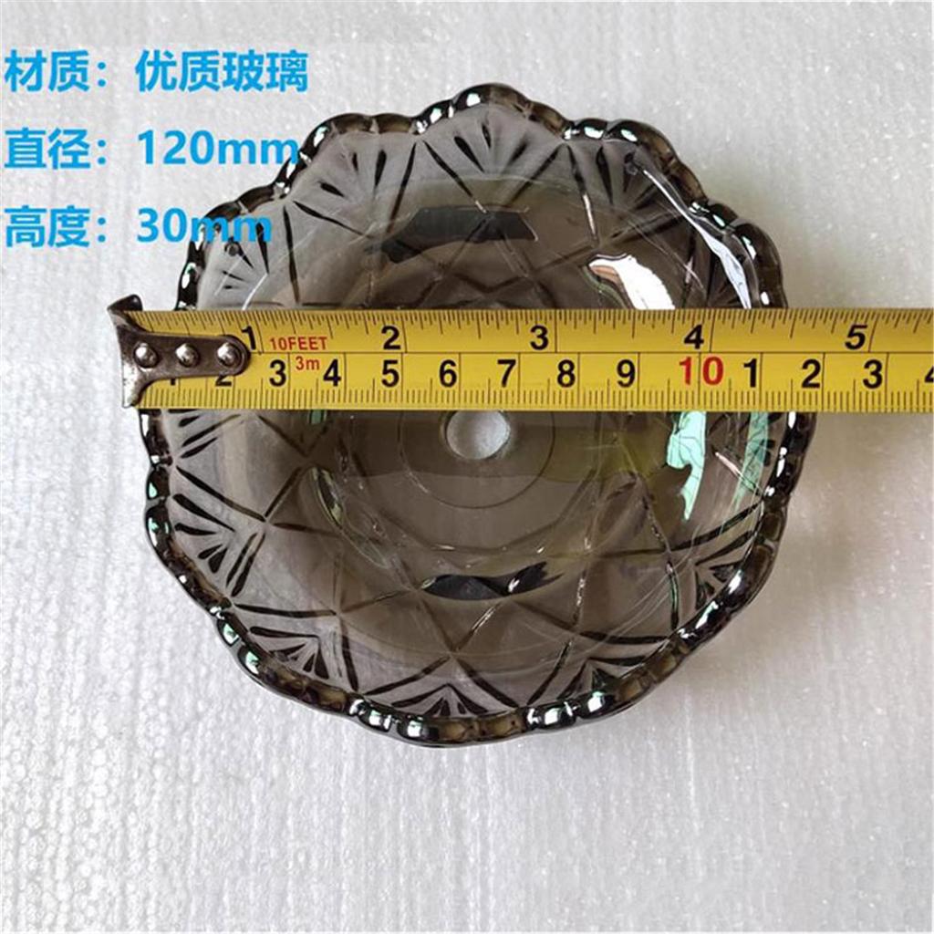 D12xH3cm Bernstein Grau Glas Tropfschalen Ersatz mit 4 Seitenlöchern,Klares Cognac Kristall Tropfschalen Schale mit 12mm 26mm 30mm Öffnung